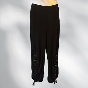 Joseph Ribkoff Black Button Detail Pants Size 10